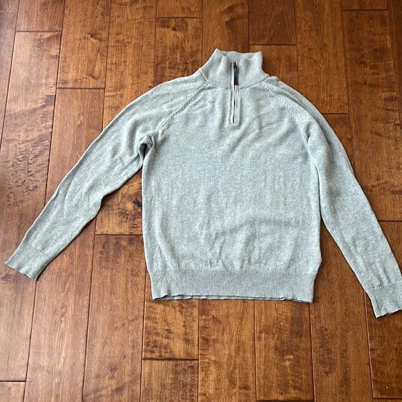 Re Imagined by J Crew Silver Sweater Pullover 1/4 Zip Cotton - Picture 3 of 11
